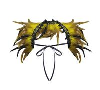 Générique Accessoire Carnaval Cape Plumes Dentelle - Collet Faux Femme Bal & Performances, Taille Unique Déguisement Carnaval