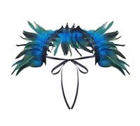 Générique Accessoire Carnaval Cape Plumes Dentelle - Collet Faux Femme Bal & Performances, Taille Unique Déguisement Carnaval