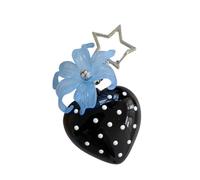 Générique Accessoire de compact avec pendentif cœur floral | Détail de breloque en pointillé, fermoir étoile pour tirettes de fermeture éclair, usage quotidien