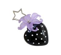 Générique Accessoire de compact avec pendentif cœur floral | Détail de breloque en pointillé, fermoir étoile pour tirettes de fermeture éclair, usage quotidien