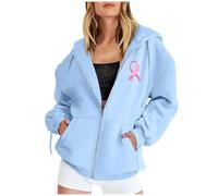 Générique Accessoire Octobre Rose Sweat a Capuche Femme Sweats Garçon Sport Sweater Personnalisable Pull Ruban Tee Shirt À Zippé Polaire Bannière Accessoires sans 14 Ans