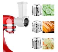 Générique Accessoire râpe et trancheur Compatible avec Mixer KitchenAid, Lames de Coupe et de râpage, râpe à Fromage avec 3 Tailles de Lames, trancheuse légumes et Fruits en Acier Inoxydable