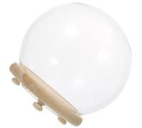 Générique Accessoire Terrarium Élégant Dôme en Verre Lumineux et Base en Bois pour Micro Paysage, Décoration de Table et Présentation de Fleurs Artificielles Intérieur