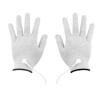 Générique Accessoires conducteurs pour électrostimulateur, stimulateur musculaire et massage des mains, paire blanche en fibre d'argent PE, réutilisable, portable, pour massage à domicile