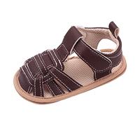 Générique Accessoires Corse chaussures garçons et filles sandales fond plat léger creux supérieur respirant crochet boucle Petite Boite En Lot (Brown, 19 Infant)
