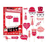Générique Accessoires de cadre photo de la Saint-Valentin Accessoires de fête portables et pour adultes Conception sur le thème du cœur Idéal pour la photo (Watermelon Red, 35.5X24X1CM)