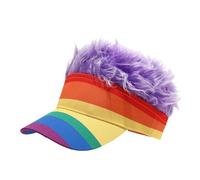 Générique Accessoires de Carnaval-Activités de Carnaval, fêtes et rassemblements, chapeaux amusants, casquettes de baseball, casquettes de baseball à rayures colorées (Purple, One Size)