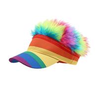 Générique Accessoires de Carnaval-Activités de Carnaval, fêtes et rassemblements, chapeaux amusants, casquettes de baseball, casquettes de baseball à rayures colorées (Multicolour, One Size)