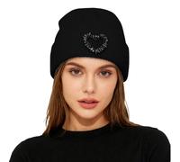 Générique Accessoires de Carnaval-Bonnet chaud à rayures épaisses pour l'automne et l'hiver, bonnet tricoté orné de strass froid (Black, One Size)