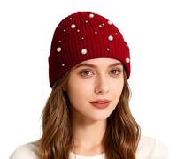Générique Accessoires de Carnaval-Bonnet tricoté à paillettes nacrées pour filles, double épaisseur, chaud et tendance, style streetwear (One Size)