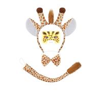 Générique Accessoires de Carnaval-Serre-tête oreilles léopard, autocollants visage, déguisement enfants (filles et garçons), thème animalier, pour fête jeux rôle (Yellow, One Size)
