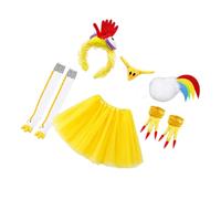 Générique Accessoires de costume de coq avec coloré | Accessoires en polyester avec peigne et bec, griffe et détail de coloré, pour jeu de rôle de costume