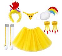 Générique Accessoires de costume de coq avec coloré | Accessoires en polyester avec peigne et bec, griffe et détail de coloré, pour jeu de rôle de costume