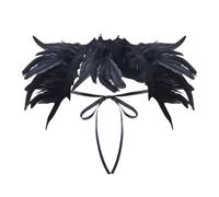 Générique Accessoires de Costume de mascarade châle plume dentelle femmes 3 Black One Size
