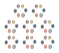 Générique Accessoires de Décoration en Résine Cabochon 48 Pcs Mix Couleurs pour DIY Bijoux Femmes, Décorations Coiffure Plat sans Trou, Fournitures Bricolage Créatif et Couleur Aléatoire
