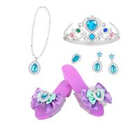 Générique Accessoires de jeu d'habillage de princesse - Ensemble de bijoux de princesse de 7,09 pouces, ensemble de cosplay de 5 pièces, pour fête d'anniversaire, vacances, école, carnaval, événement