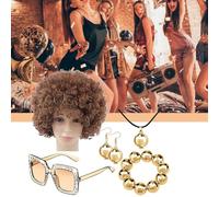 Générique Accessoires Disco des années 70 pour femmes,Bijoux Disco pour femmes des années 70 | Costume de rappeur, ensemble de costumes disco, accessoires de boule disco | Accessoires boule Lune