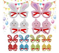 Générique Accessoires Photo Pâques | 12 Pièces Fournitures Fête Mignonnes | Cadres Lunettes Accessoires Pâques - Pour Fêtes Journée Des Séance Photo Cosplay Scène Femmes Hommes Adultes