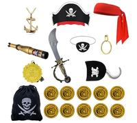 Générique Accessoires Pirate Enfant | Ensemble Déguisement Halloween Pour Tout-Petits | Déguisement de Capitaine Pirate pour Fêtes et Événements