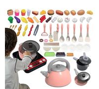 Générique Accessoires pour Jeu de Cuisine | Ensemble de 71 Pièces pour Jeu d'Imitation Culinaire,avec Sons Réalistes Équipement de Cuisine de - pour Filles et Garçons de 3 à 8 Ans Fête