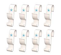 Générique Accroche Serviette Salle de Bain - Lot de Crochets pour Serviettes de Bain - Accessoires de Fixation Double Crochet Porte Serviette - Patère Blanche sans Clou ni Vis (8, Blanc)