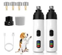 Générique Accuratew Rechargeable USB Charging Electric Pet Nail Grinder, Accuratew Electric Pet Nail Grinder, 3-Speed Low Noise Waterproof, Safe and Quiet Nail Trimmer for Cats and Dogs (2 Pcs)
