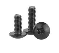 Générique Acier Au Carbone Noir Grandes Vis À Tête Plate Tête De Parapluie Croisée Fil De Machine Dents De Machine À Tête Champignon Vis Boulon(16mm,10pcs-M6)
