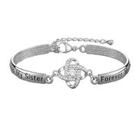 Générique Acier Bracelet Bracelet Couleurs En Bijoux EternalHeartBracelet Lettering Bracelet Handpiece Bracelet For Sisters Festival Avec Messages Naturelle Petite Élastique Bijoux (Khaki, One Size)