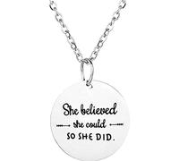 Générique Acier inoxydable Elle croyait qu'elle pouvait donc elle l'a fait Mantra Déclaration Graduation Sœur Fille Pendentif Collier Définitions et spécialités