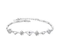Générique Acier Mm Valentin Avec Femmes Bijoux Design Love Heart Jewelry Jonc Femmes Bracelet Poignet Anneaux (Silver, One Size)