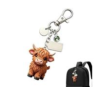 Générique Acrylic Animal Keychain, Cute Cow Shape Key Ring, Lightweight Transparent Charm Keychain with Sturdy Design, Stylish Bag Accessory, Portable Key Holder, Daily Travel Use