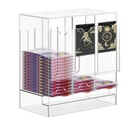 Générique Acrylic Box - Acrylic 22.2x12.7x24cm | 3-Slot Card Dispenser Organizer | Storage For Trading Cards Game Sports Hobby Home Office Bedroom Use Activities With Ease.
