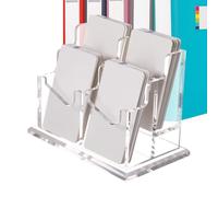 Générique Acrylic Business Card Holder, Clear Multi Slot Desktop Stand 4.33x4.72x4.41 inches, Professional Name Card Organizer, for Office Desk Reception Exhibition Conference Home