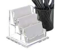 Générique Acrylic Business Card Holder, Clear Multi Slot Desktop Stand 4.33x4.72x4.41 inches, Professional Name Card Organizer, for Office Desk Reception Exhibition Conference Home