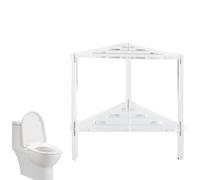 Générique Acrylic Corner Shower Stool 600g, Stable Heavy Duty Bathing Chair with Storage Shelf, Bathroom and Living Room Seat, Compact Space-Saving Design, Easy Clean 11.81x12.2x12.2 inches