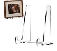 Générique Acrylic Easel Stand, Clear Book Holder, Tabletop Bracket for Picture Frame, Decorative Plate Platter, Perfect for Home, Kitchen, and School Display, 4.72x4.13x5.91 inches
