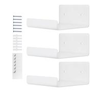 Générique Acrylic Floating Shelf - Bathroom Makeup Shelves, 3 Pieces Display Storage Rack for Renters Designers Students Office Shop Hotel Living Room Kitchen Bedroom Books Plants Apartment College