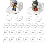 Générique Acrylic Floating Shelves - 24 Piece Small Wall Display Set | Floating Storage Shelves for Corner Home Laundry College Apartment Bedroom Kitchen Workplace Dorm