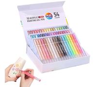 Générique Acrylic Gel Pens - 1.0mm Fine Tip Markers for Detailed Art, Opaque Pigment Ink with Smooth Flow, Acrylic Painting Gel Pens for Paper Rock Glass Fabric Scrapbook 6 Inch 12 Color Set