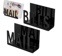 Générique Acrylic Mail Organizer, 2PCS Modern Desktop Letter Sorter, Cutout Envelope Holder Stand, Perfect for Office Desk, Bill Paper Mail Organizer for Home, Entryway, Reception