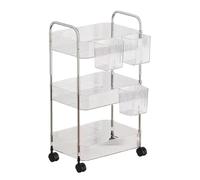 Générique Acrylic Multi-Layer Snack Trolley, Rolling Cart with Lockable Wheels, Clear Mobile Storage Rack, Organization, Bar, Pantry, Aesthetic, Slim, Sturdy, Display