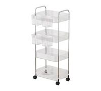 Générique Acrylic Multi-Layer Snack Trolley, Rolling Cart with Lockable Wheels, Clear Mobile Storage Rack, Organization, Bar, Pantry, Aesthetic, Slim, Sturdy, Display