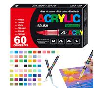 Générique Acrylic Paint Marker Set, Waterproof Art Drawing Painting Pens, Multi- Artist Craft Tools for Wood Rocks Fabric Canvas Paper Glass Projects Custom Creative Designs Home School Studio