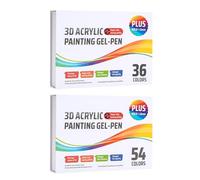 Générique Acrylic Painting Pens - Gel Marker Set for Journaling | ABS Material with Acrylic Ink, 1.0mm Tip Point, 54 Colors Retractable Pens, Push Nib Delivery, Sketching Writing Doodling