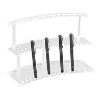 Générique Acrylic Pen Holder, Clear Storage Organizer Desk Accessories, 30-Slot Acrylic Pen Storage Display Stand For Marker Stationery Supplies Makeup Brush Desktop School Teacher