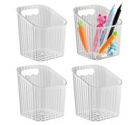 Générique Acrylic Shelves Wall, 3.86 inches Clear Wall Storage Organizer for Home and Office Organization, 4 Pieces Holder with Strong Adhesive, Acrylic Shelf Units for Easy Space Management