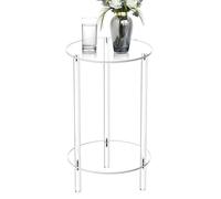 Générique Acrylic Side, Small Round Side & Clear Acrylic End, Modern Small Round for Living Room, Bedroom, Office, Or Dorm, and Stylish Accent, Perfect for Display, Coffee