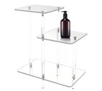 Générique Acrylic Side Table, Modern Nightstand Table, Acrylic Clear 3-Layer Design, Stylish and, Perfect for Home, Patio, Living Room, Bedroom, Apartment, Lobby, and Hall, 43x25x58cm