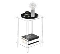 Générique Acrylic Side Table, Tall End Stand, Transparent Color, Space-Saving Modern Shelf, Lightweight Clear Storage, Small Furniture Organizer for Apartment Dormitory Living Room Use