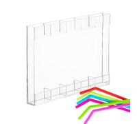 Générique Acrylic Straw Organizer - Height Adjustable Countertop with Holder Cabinet or Tabletop, Practical Storage Container for Home, Office, Cafeteria, and Classroom Use Everyday Use 9 Inch